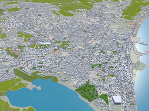 Larnaca city cyprus 30km 3D Model