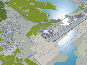 Larnaca city cyprus 30km Model 3D