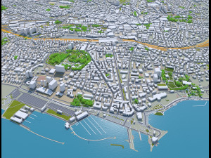 Lausanne city switzerland 50km 3D Model