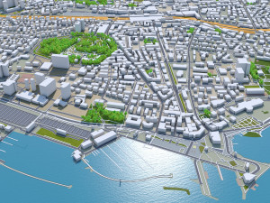 Lausanne city switzerland 50km 3D Model