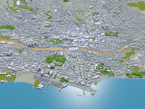 Lausanne city switzerland 50km 3D Model