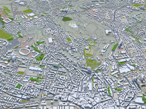 Lausanne city switzerland 50km 3D Model