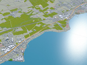 Lausanne city switzerland 50km 3D Model