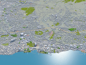 Lausanne city switzerland 50km 3D Model