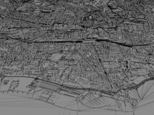 Lausanne city switzerland 50km 3D Model