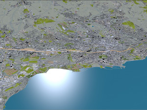 Lausanne city switzerland 50km 3D Model