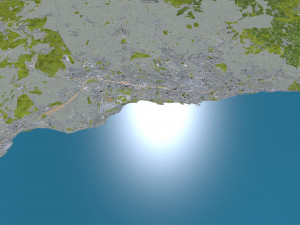 Lausanne city switzerland 50km 3D Model