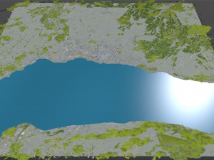 Lausanne city switzerland 50km 3D Model