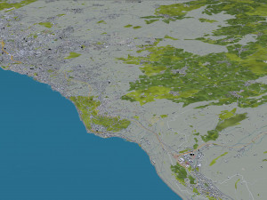 Lausanne city switzerland 50km 3D Model
