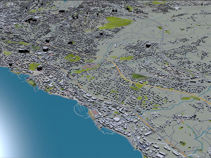 Lausanne city switzerland 50km 3D Model