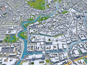 Leeuwarden city netherlands 40km 3D Model