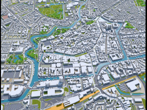 Leeuwarden city netherlands 40km 3D 模型