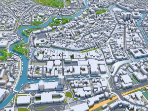 Leeuwarden city netherlands 40km 3D 模型