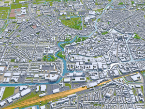 Leeuwarden city netherlands 40km 3D 模型