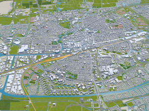 Leeuwarden city netherlands 40km 3D 模型