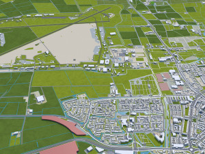 Leeuwarden city netherlands 40km 3D 模型