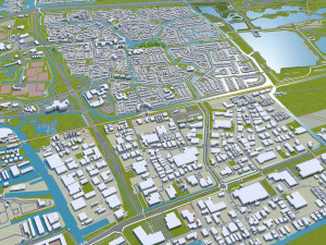 Leeuwarden city netherlands 40km 3D 模型