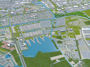 Leeuwarden city netherlands 40km 3D 模型