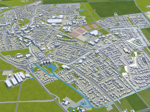 Leeuwarden city netherlands 40km 3D 模型