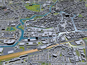 Leeuwarden city netherlands 40km 3D 模型