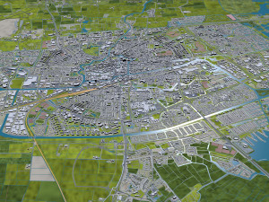 Leeuwarden city netherlands 40km 3D 模型
