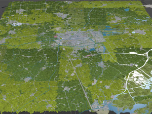 Leeuwarden city netherlands 40km 3D 模型