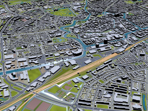 Leeuwarden city netherlands 40km 3D 模型