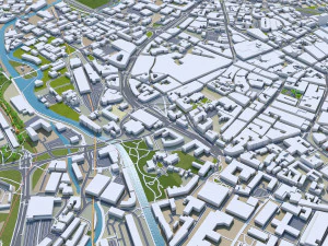 Leicester city england 50km 3D Model