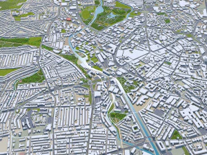 Leicester city england 50km 3D Model