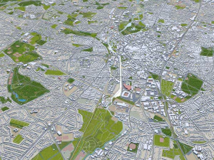Leicester city england 50km 3D Model