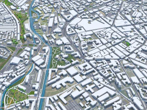 Leicester city england 50km 3D Model