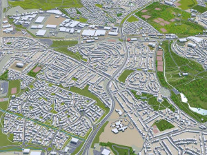 Leicester city england 50km 3D Model