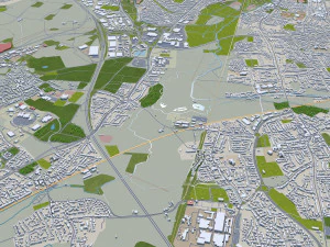 Leicester city england 50km 3D Model