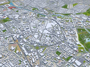 Leicester city england 50km 3D Model