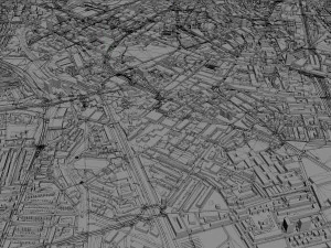 Leicester city england 50km 3D Model