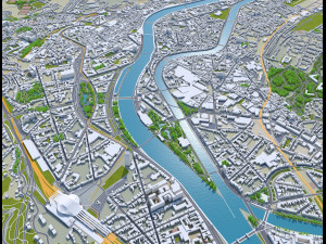 Liege city belgium 40km 3D Model