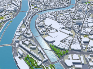 Liege city belgium 40km 3D Model
