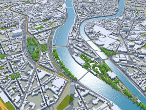 Liege city belgium 40km 3D Model