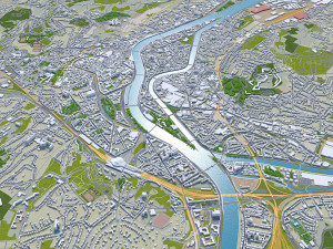 Liege city belgium 40km 3D Model