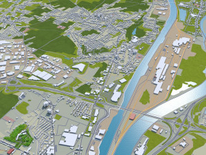 Liege city belgium 40km 3D Model