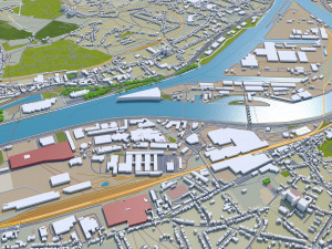Liege city belgium 40km 3D Model