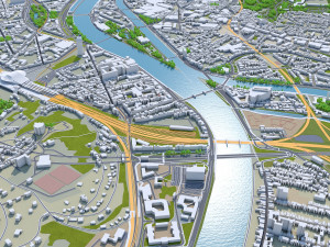 Liege city belgium 40km 3D Model