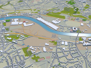 Liege city belgium 40km 3D Model
