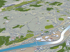 Liege city belgium 40km 3D Model