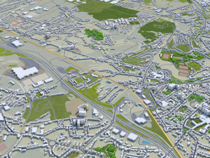 Liege city belgium 40km 3D Model