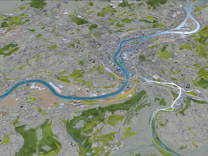 Liege city belgium 40km 3D Model