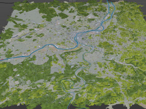 Liege city belgium 40km 3D Model