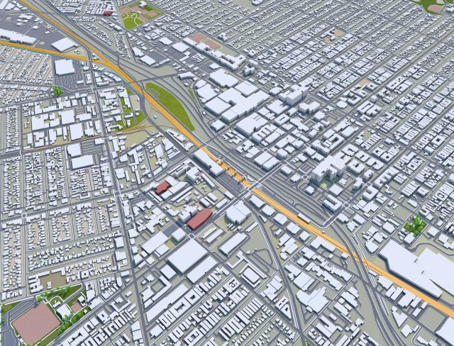Burbank city california 30km Modèle 3D .c4d .max .obj .3ds .fbx .stl .blend 