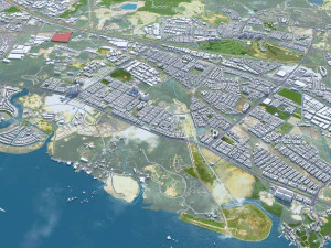 Johor city malaysian 50km 3D Model