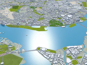 Johor city malaysian 50km 3D Model